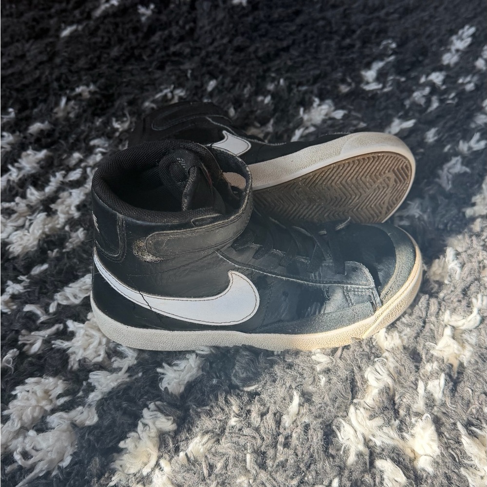 Nike Kids Black and White High-Top Sneakers